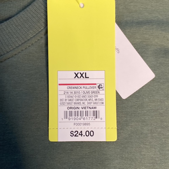 All in motion, womens, XXL & L, green, crew neck sweatshirt, NWT - Picture 2 of 5